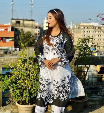 Premium Black And White Cotton 2piece